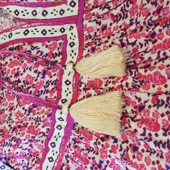 FREE PEOPLE HAPPY FEELINGS MIDI DRESS IN PEACH PIE COMBO- NWT - Picture 9 of 11